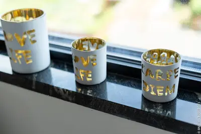 a group of four cups sitting on a table at Ecstatic Living Ixelles, Luxury in the European Quarter in Brussels