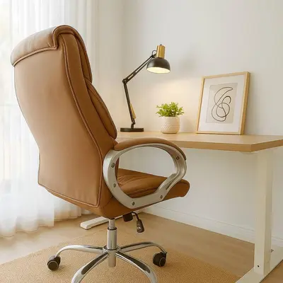 a desk with a chair and a lamp at Cozy Family Apartment - Bus & Tram Right in Front in Antwerp