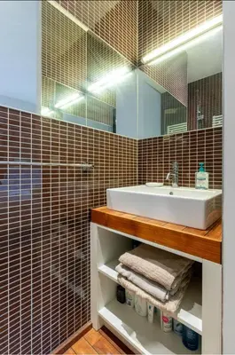 a bathroom with a sink and a mirror at Luxury Deluxe Garden Condo in Brussels Centre in Brussels