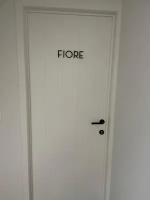 a door with the word fibre written on it at De Kempische Hoef in Westerlo