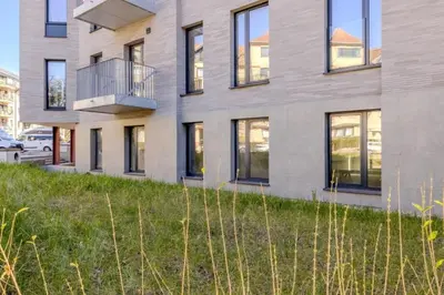a building with windows on the side of it at Stay at Brussels studio apartment in Brussels