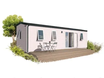 a rendering of a tiny house with a deck at Cordelia Lodge with Garden & Picnic Area in Ravels