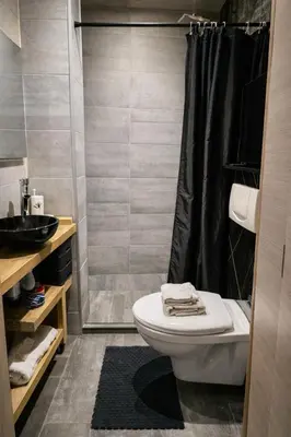 a bathroom with a toilet and a shower at Tomorrowland Luxury Apartment in Boom