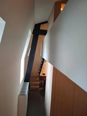 a view of a staircase in a house at Premium Loft in Antwerp Featured on TV in Antwerp