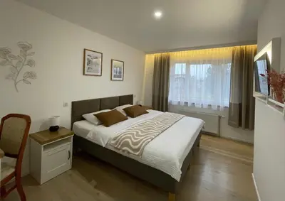 a bedroom with a large bed and a window at Rooms Brussels Airport- 'The Good Place' in Zaventem