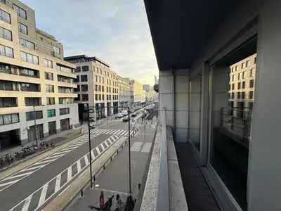 a view of a city street from a building at Stunning Apartment with 2 Bedrooms - Sleeps 6 in Brussels