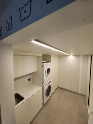 a laundry room with a washer and dryer at Obobonne in Geraardsbergen