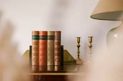 three books sitting on a shelf next to a lamp at Central Ghent Apartment for 3 Guests in Ghent