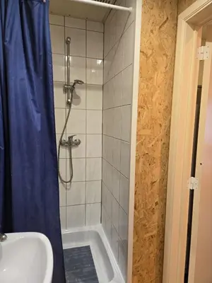 a bathroom with a shower and a sink at Schijnpoort in Antwerp