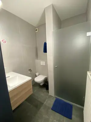 a bathroom with a sink and a toilet at Hotel Cleo in Kasterlee