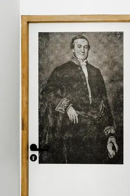 a drawing of a man in a picture in a frame at Befour in Aalst