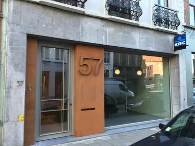 a store front with the number on it at CitytripGent Apartment in Ghent