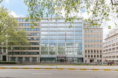a large office building with a lot of windows at Thon Hotel Bristol Stephanie in Brussels
