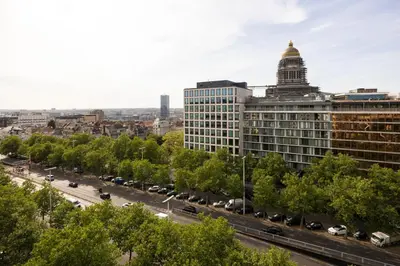 a view of a city street with a building at Citadines Toison d'Or Brussels in Brussels