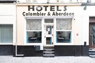 a store front of a hotel with the door open at Hotel Abberdeen in Brussels