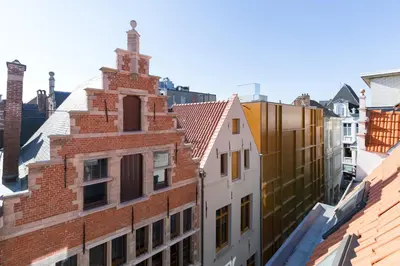 an aerial view of buildings in a city at Y & L villa in Antwerp