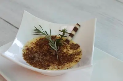 a bowl of food on a white plate at B&B Eat&Sleep in Evergem