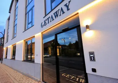 a building with the door open on a street at Getaway Brussels Airport in Zaventem