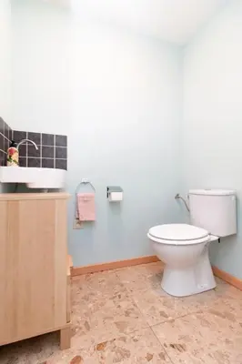 a bathroom with a toilet and a sink at jutta in Mechelen