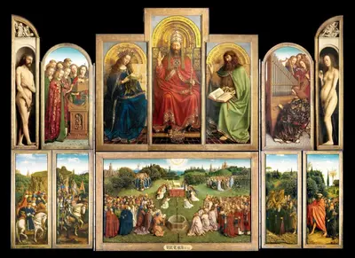 a collage of pictures of people in a painting at Rap 'n Holiday Home in Sint-Denijs-Westrem