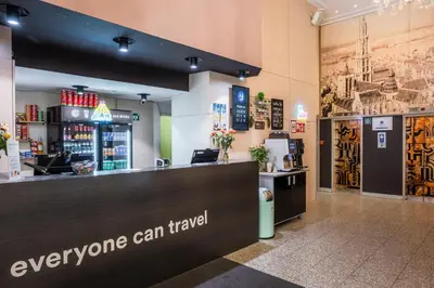 a view of a store with a reception counter at a&o Antwerpen Centraal in Antwerp