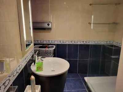 a bathroom with a sink and a shower at Les Pieds a La Grande Place in Brussels