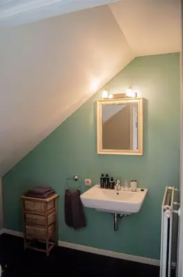 a bathroom with a sink and a mirror at LOGIES Tuin der Zinnen in Rijkevorsel