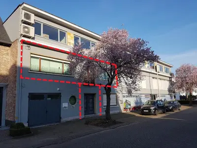 a tree in front of a building next to a building at Mathilda - apartments in Grobbendonk