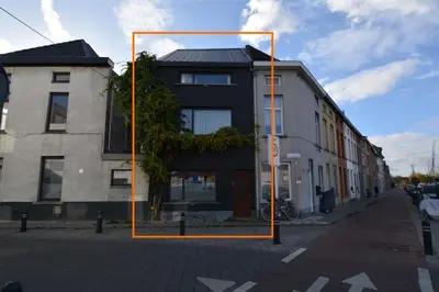 a large mirror on the side of a building at BNB Nest in Ghent