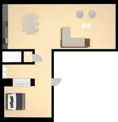 a floor plan of a room with a bed at Josie in Ghent