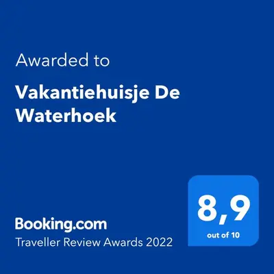 a screenshot of a cell phone with the text awarded to van authenticate dd water at Vakantiehuisje De Waterhoek in Geel