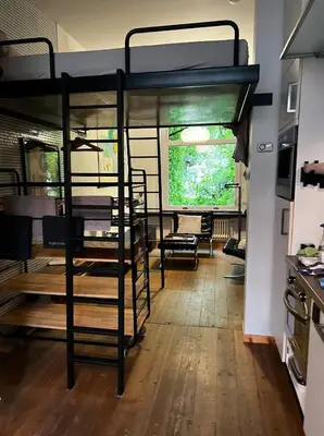 a room with a bunk bed in a room at La bellétage by Agelandkaai be with Free Parking in Ghent