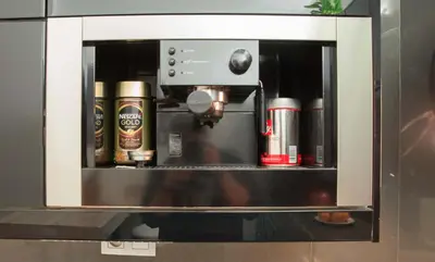 a microwave oven with a coffee making machine at full 4 floors house at the center in Antwerp