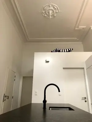 a kitchen with a sink and a ceiling at House Forelle Gent in Ghent
