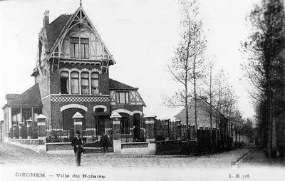 a black and white photo of a house at Fly inn Hotel Lounge & Nezzo Restaurant in Machelen