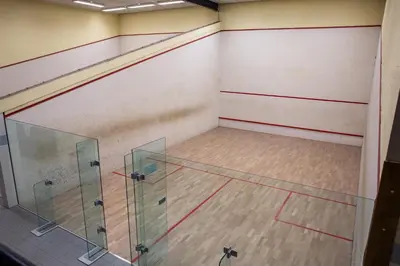 an empty gymnasium with a volleyball court in a room at Safaritent at Camping GT Keiheuvel in Balen