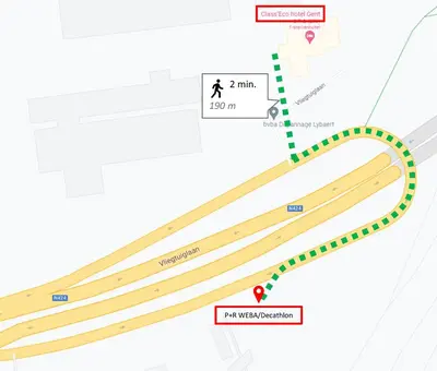 a map of the proposed improvements to the freeway at ClassEco Gent in Ghent