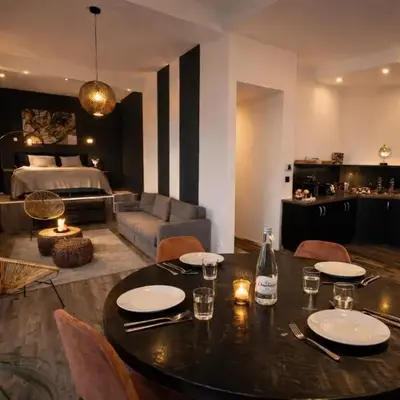 Noir Loft with Skyline View