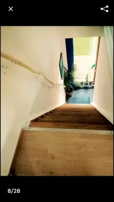 a view of a stairway in a house at Land Scape guesthouse in Eeklo