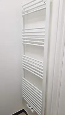 a white refrigerator with its door open in a room at Modern Apartment Second Floor in Brussels