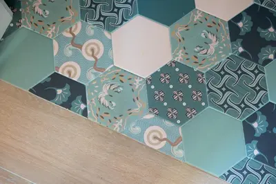 a close up of a wall with a pattern of ties at B&B Hof Beygaert in Aalst