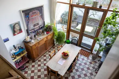 an overhead view of a room with a table at Heaven in Antwerp in Antwerp