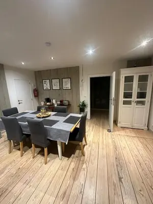 a dining room with a table and chairs at No reservat till 20 febrBeautiful rooms at countryside Brussel in Halle
