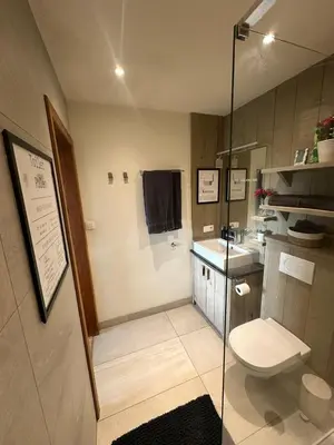 a bathroom with a toilet and a sink at No reservat till 20 febrBeautiful rooms at countryside Brussel in Halle