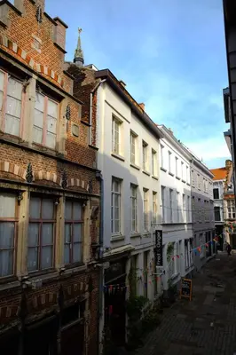 a row of buildings on a street in a city at Modern Appartment in the Heart of Ghent in Ghent