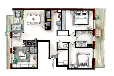 a floor plan of a house at London 993 Apt 202 in Antwerp