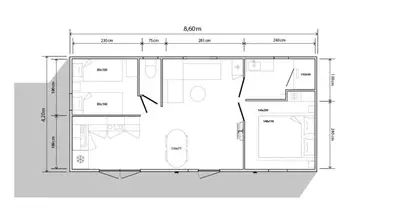 a floor plan of a house at Verblijfpark Tulderheyde in Poppel
