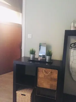 a table with potted plants on top of it at Apartment Easyway to sleep in Brussels