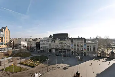 a view of a city with buildings and a street at City PENTHOUSE, rooftop terrace, free NETFLIX, wifi and airco in Antwerp