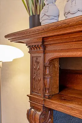 a wooden table with vases on top of it at Borgerhouse B&B in Antwerp
